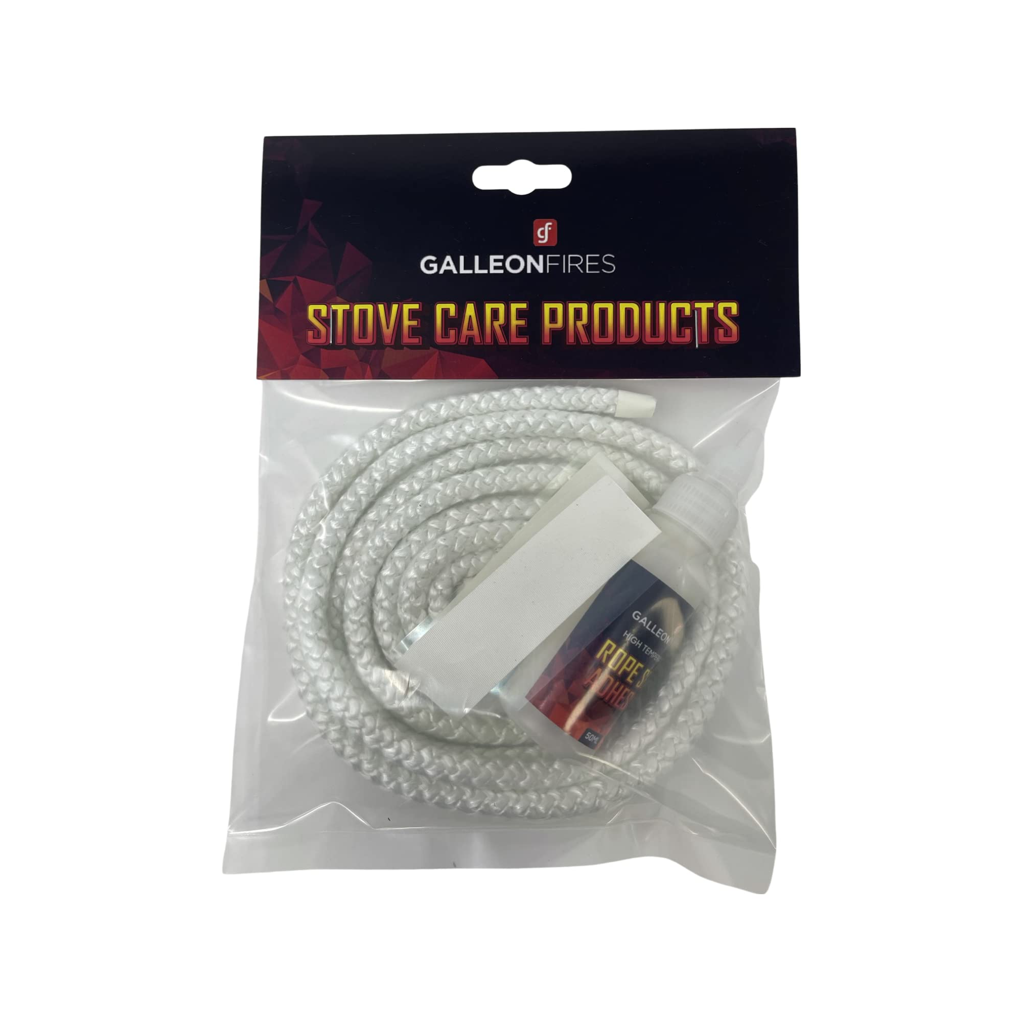 8mm Stove Rope White 2M & Glue,Rope Kit for Stove Door Seal with Large 50ml Glue & Tape - Heat Resistant Rope 8mm x 2M