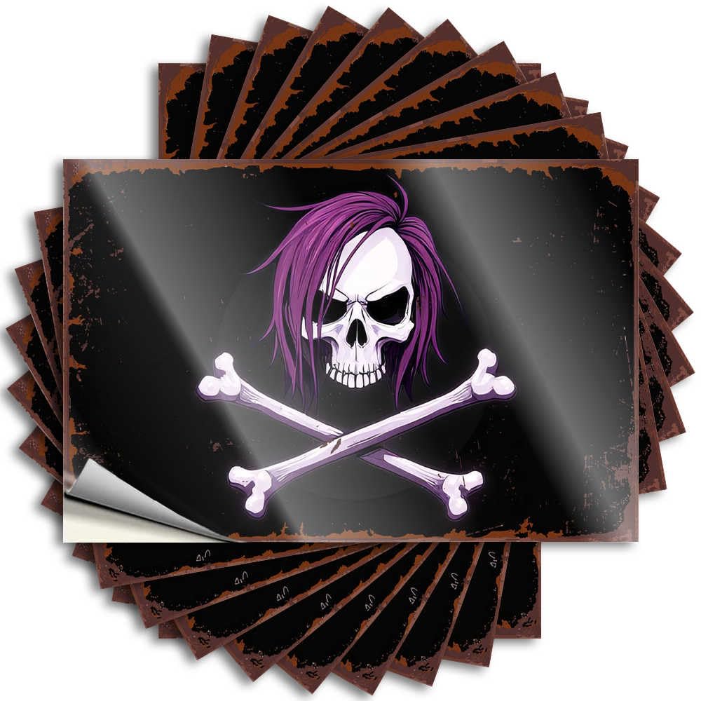 Home Laptop Stickers | Happy Halloween Spooky Halloween Skulls Book Durable Vinyl Sticker Easy Apply for Interior(8X12CM)