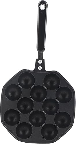 Mini máquina para hacer panqueques, Takoyaki, Takoyaki Grill Pan, Takoyaki Pan grande, Takoyaki Pan 12 cavidades Aluminio antiadherente Takoyaki