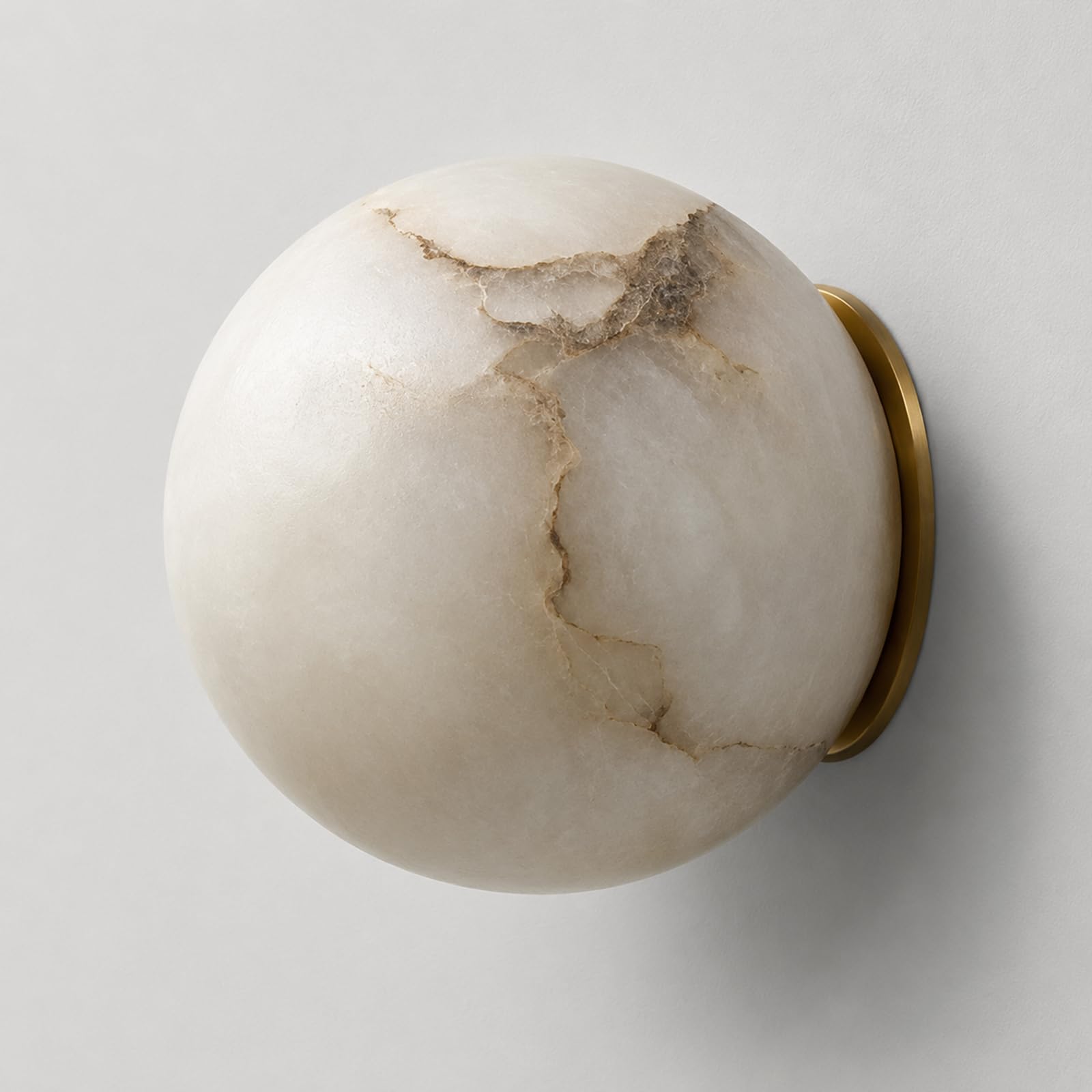 Kikioo Mid Century Alabaster Wall Sconce Ball Marble Wall Light for Bathroom Stairs