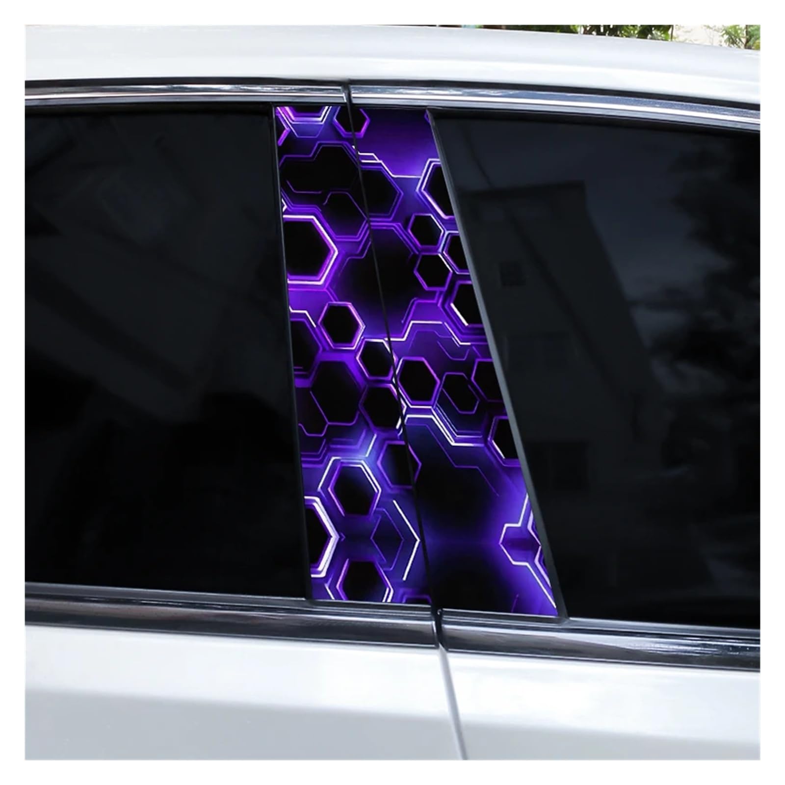 Car Side Decals 2pcs Funny Humorous Creative Car B-Pillar Stickers Cover Scratches Door Pillar Waterproof DIY Personalized Decal(Style M)