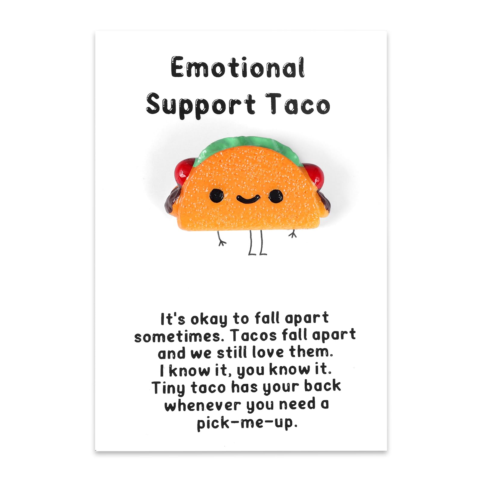 PLwelth Pocket Hug Taco Token Cute Food Emotional Support Gifts with Inspirational Positive Greeting Card for Friends Coworkers Employee Long Distance Relationship Birthday Christmas Gift Funny Gifts