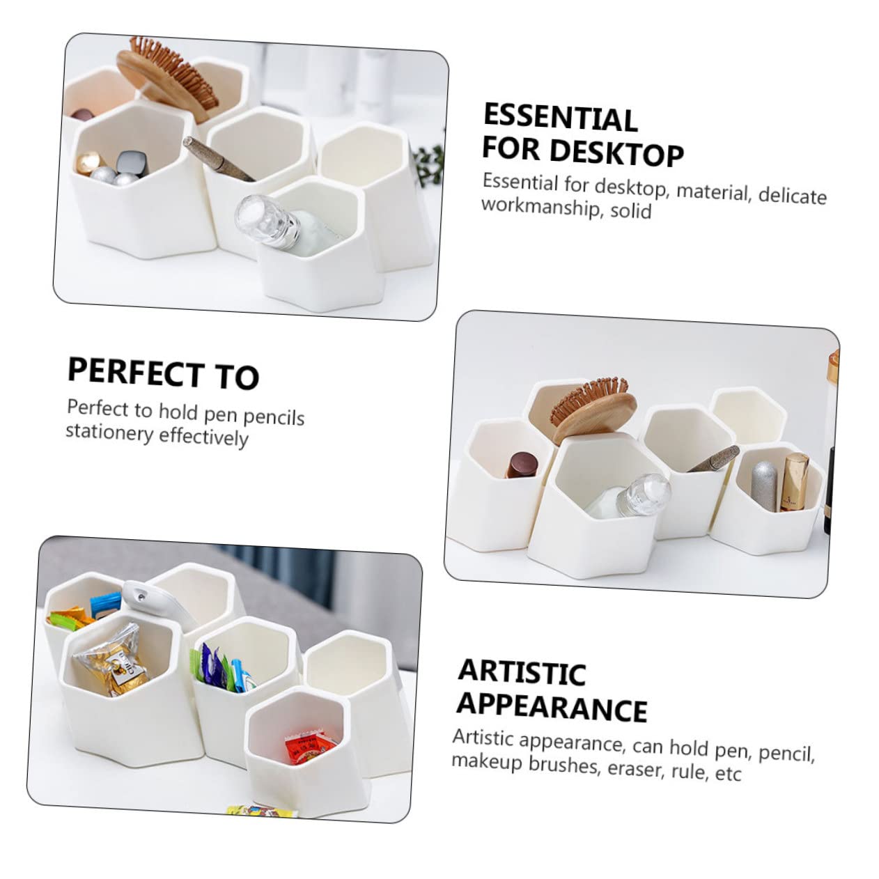 LALAFINA Organizer Da Scrivania Portapenne Per Studenti, Contenitore Da Parete in Plastica Resistente, Portapennelli Trucco Multifunzione Per Ufficio e Scuola