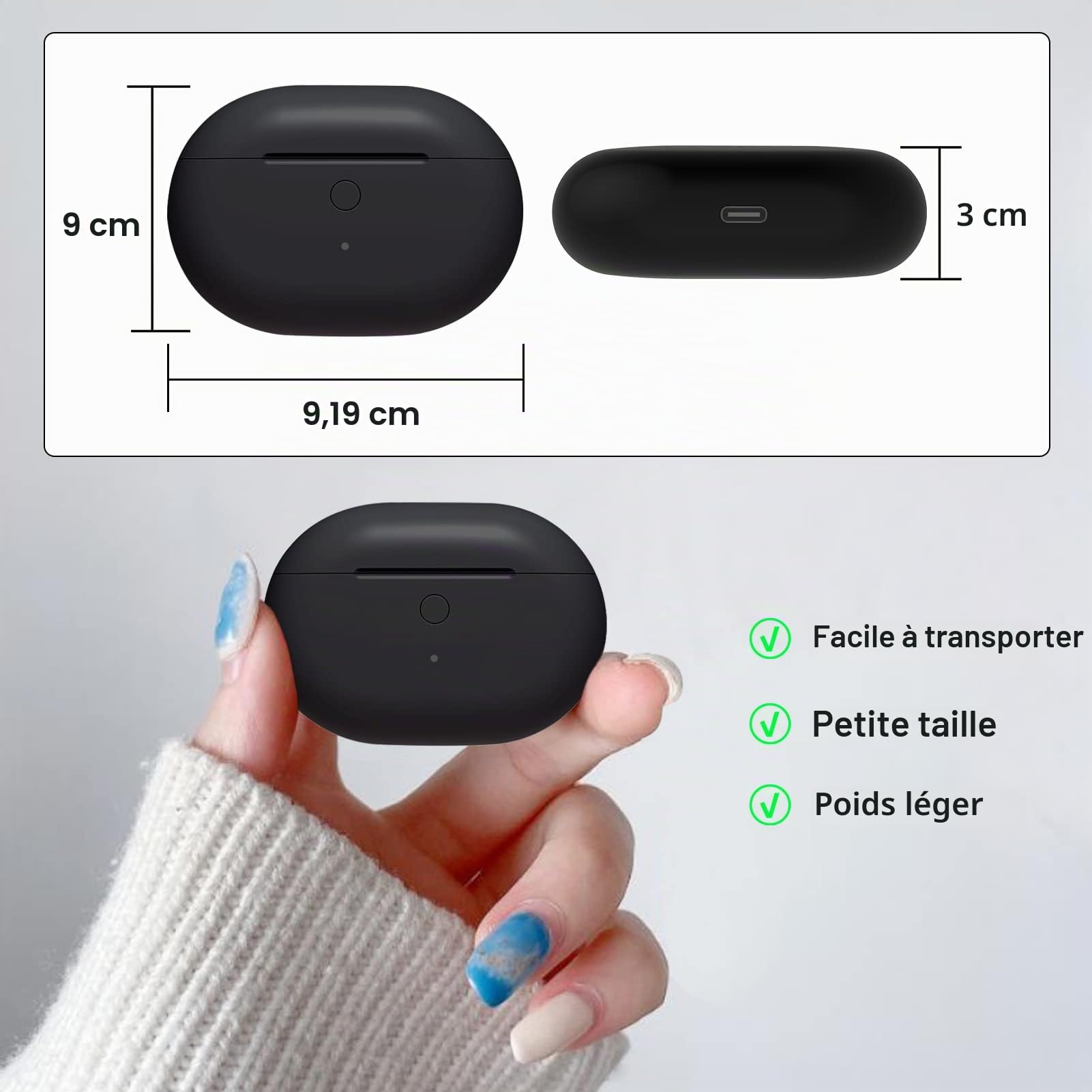 Boîtier de Charge de Remplacement Compatible avec Beats Studio Buds, Étui de Chargement pour Beats Studio Buds Boitier Charge avec Bouton de Couplage Sync (Écouteurs Non Inclus)