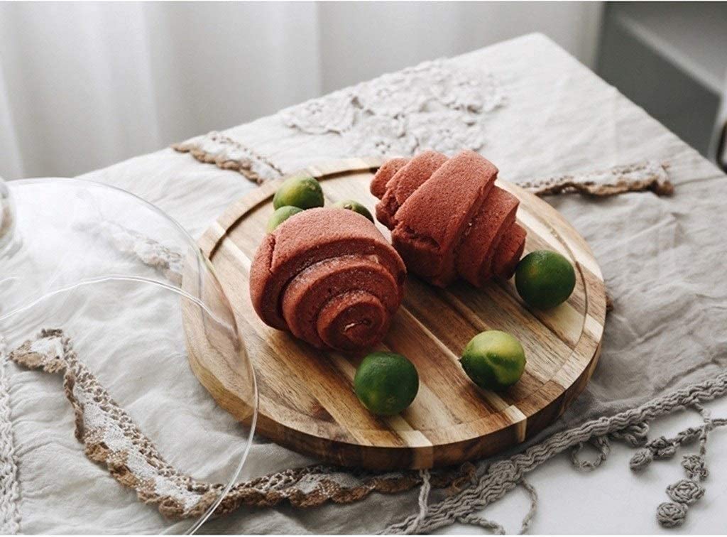 Alzata per torta a cupola, piatto in legno per la casa, per ristoranti, feste, macedonie, insalata, torta, insalata, può essere utilizzata per cene di nozze (Khaki 28,2 x 28,2 x 20,8 cm)