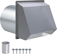 Vista 15 de Cubierta de ventilación de secadora de 3 pulgadas en el exterior, cubierta de ventilación de escape de pared exterior de 3 pulgadas, cubierta