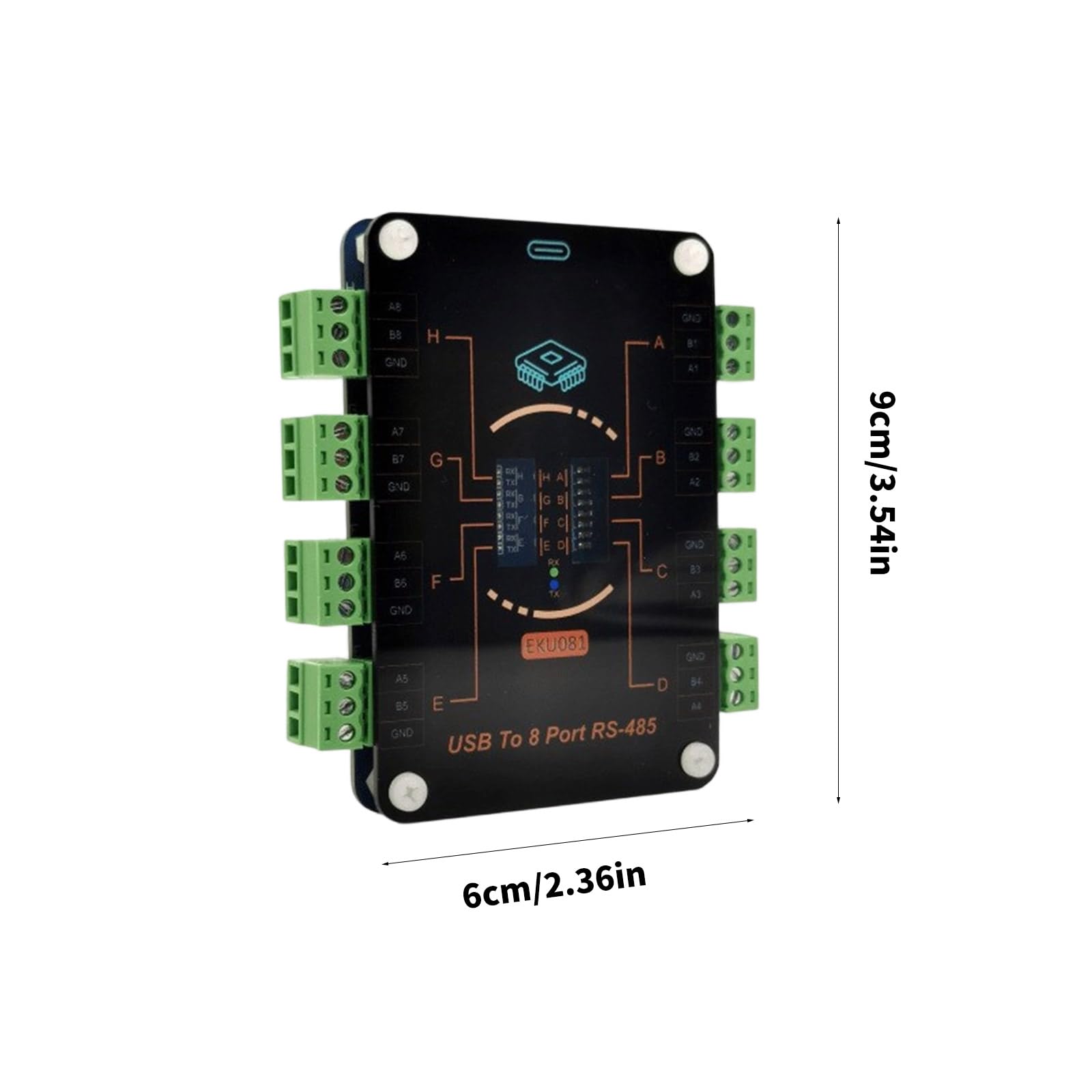USB zu 8CH RS485 Typ C USB zu 8 Kanal RS485 CH348 Chip Unabhängiger Kanal Kurzschluss Schutzkonverter