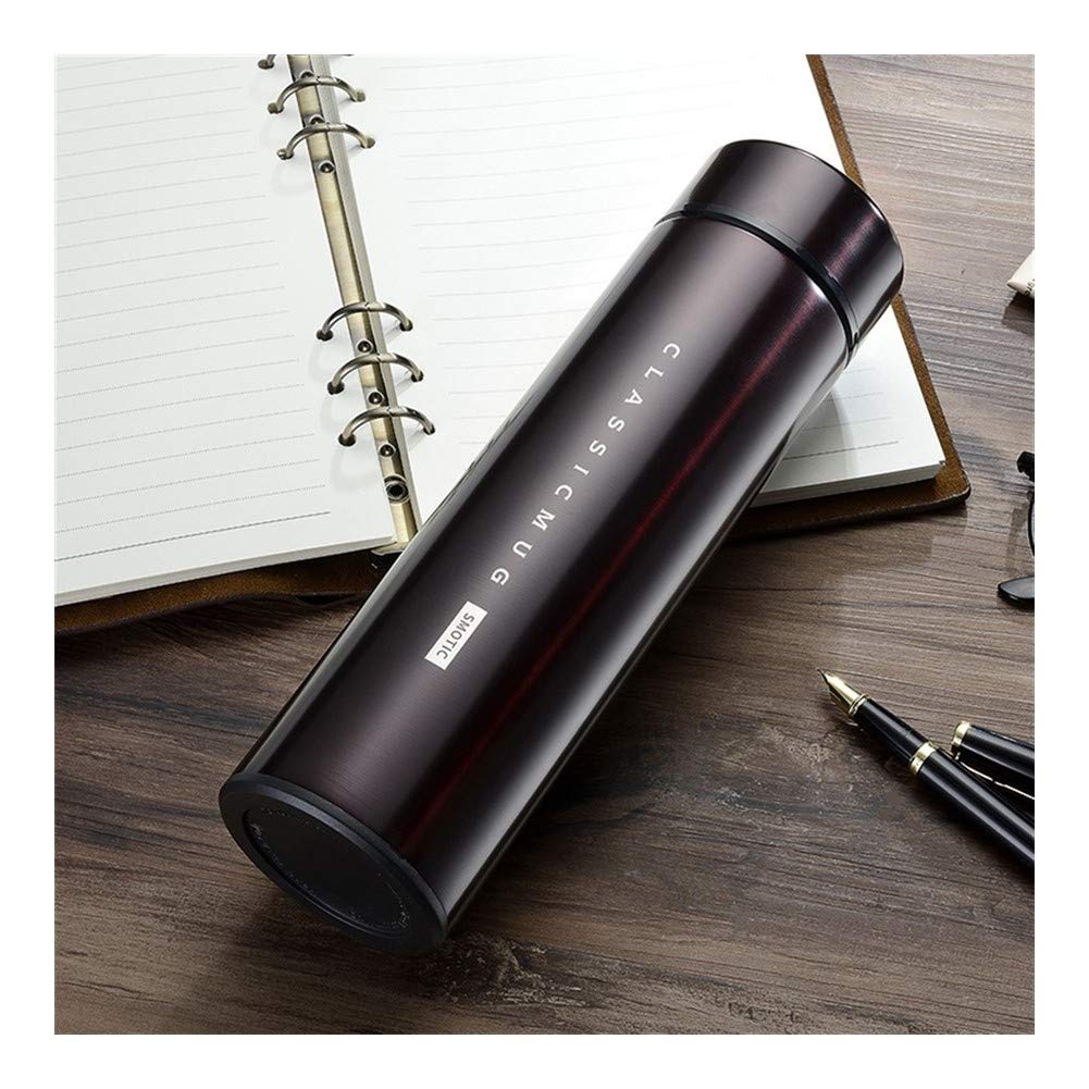 JR Mug cup for men and women students creative minimalist portable outdoor stainless steel travel mug cup 316 stainless steel (Color : Brown)
