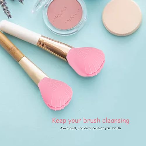 Miniatura 4 de ZJchao Juego de 10 fundas para brochas de sombra de ojos, silicona suave, a prueba de polvo, para brochas de maquillaje, organizador de brochas de