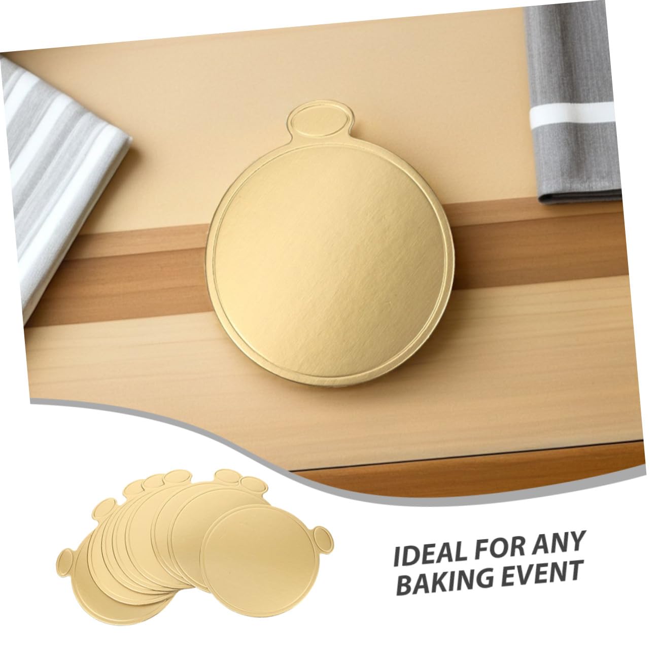 Base Rotonda per Torta Mousse in Carta, 200 Pezzi Oro