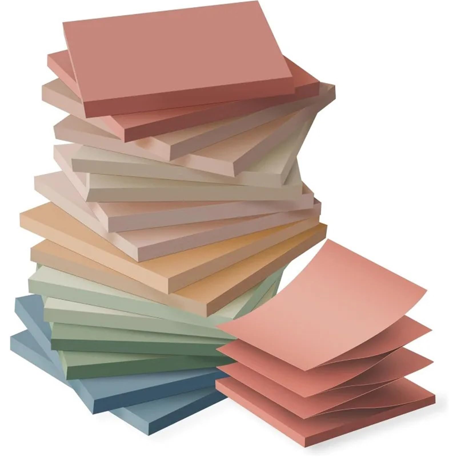 Lot de 2 blocs de notes adhésives 7,6 x 7,6 cm - Couleurs vintage