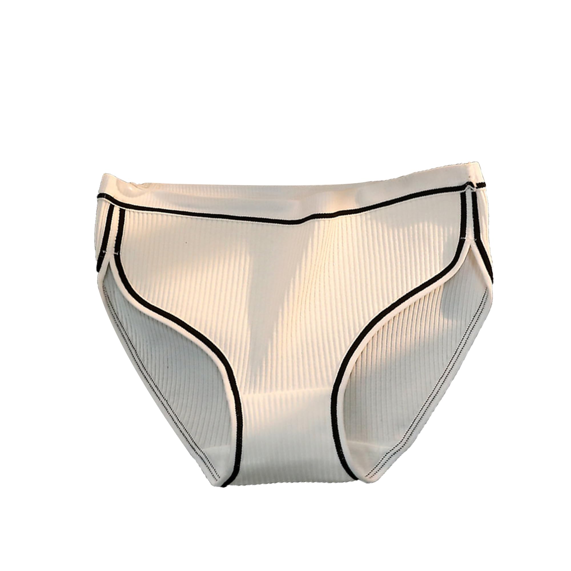 DGHM-JLMY Ladies Cotton Sports Rib Breathable Underwear Low Rise Hipster Briefs Basic Pants Multipack 5 Soft Stretch Panties