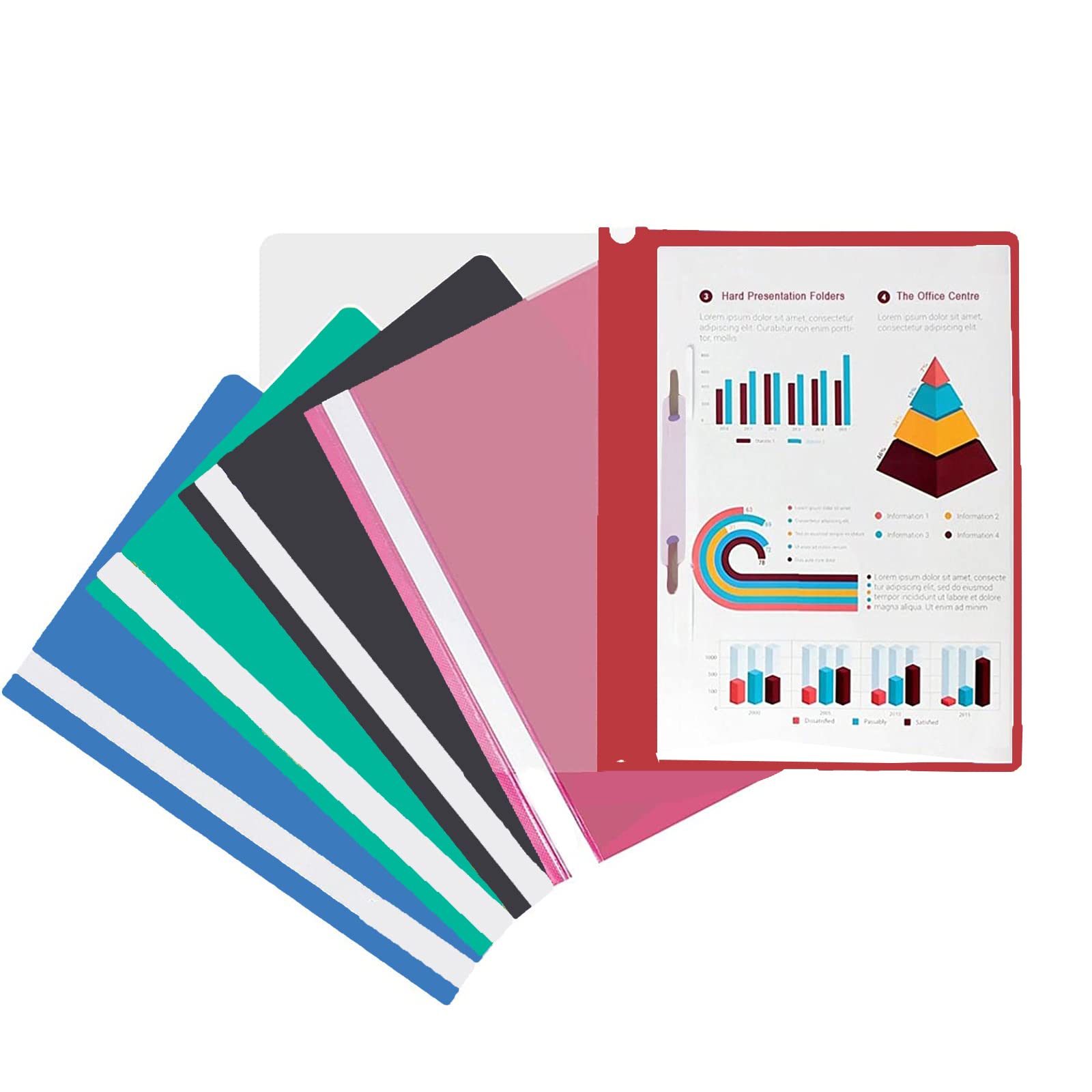 A4 Ring Binder OFFICE CENTRE 5 X Grey A4 Presentation Project Folders ...