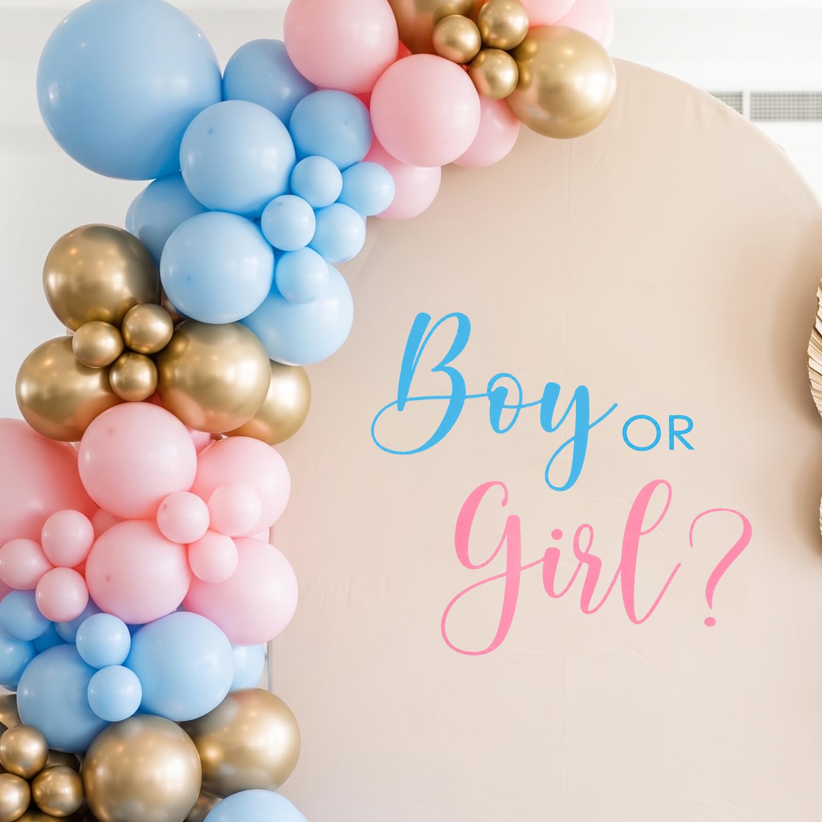 Boy or Girl Gender Reveal Decal, Blue Pink Baby Gender Party Sticker