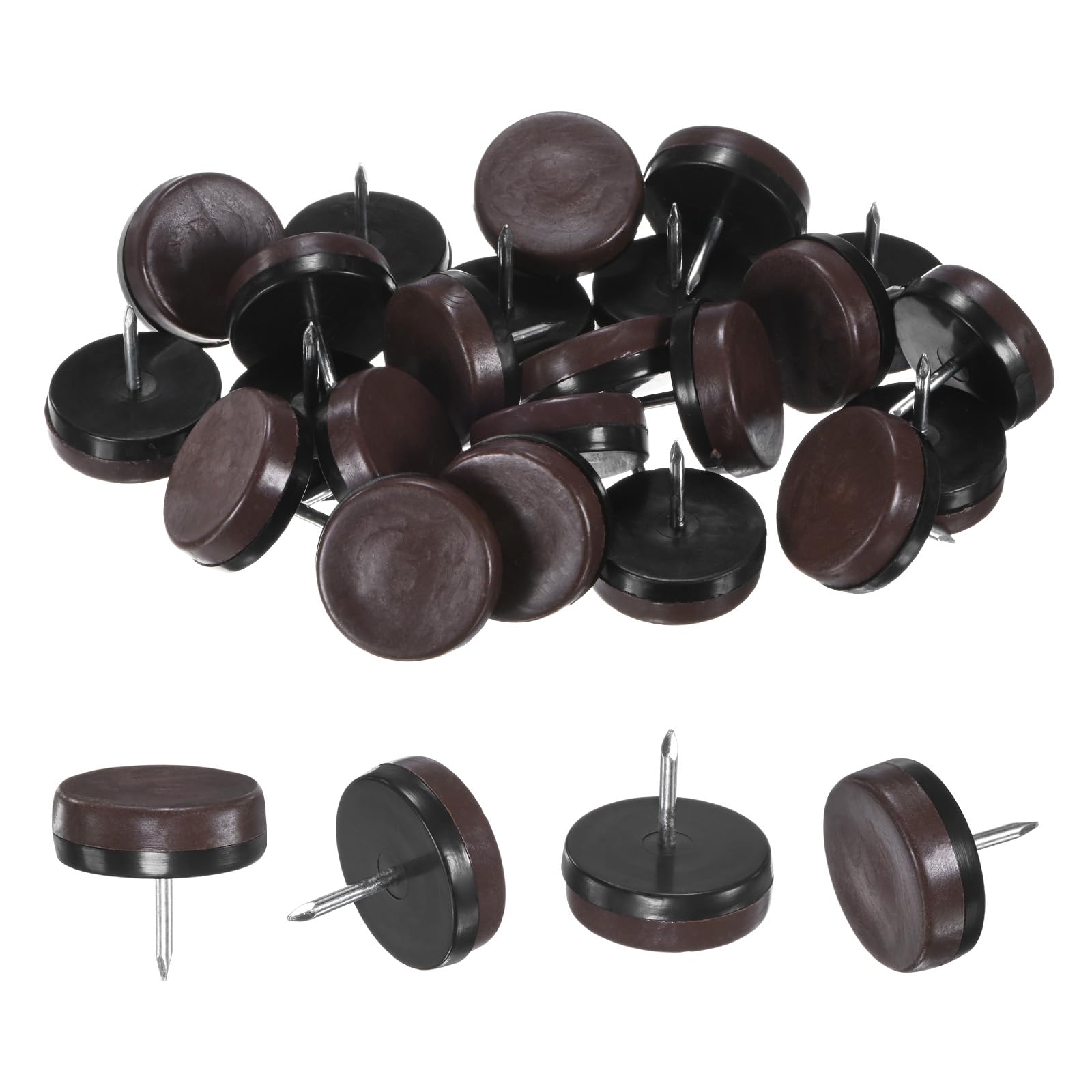 M METERXITY 24-Pack Furniture Sliders, 1.2" Nail-on Chair Leg Protectors for Hardwood Floors/Table/Chair/Wooden Floors