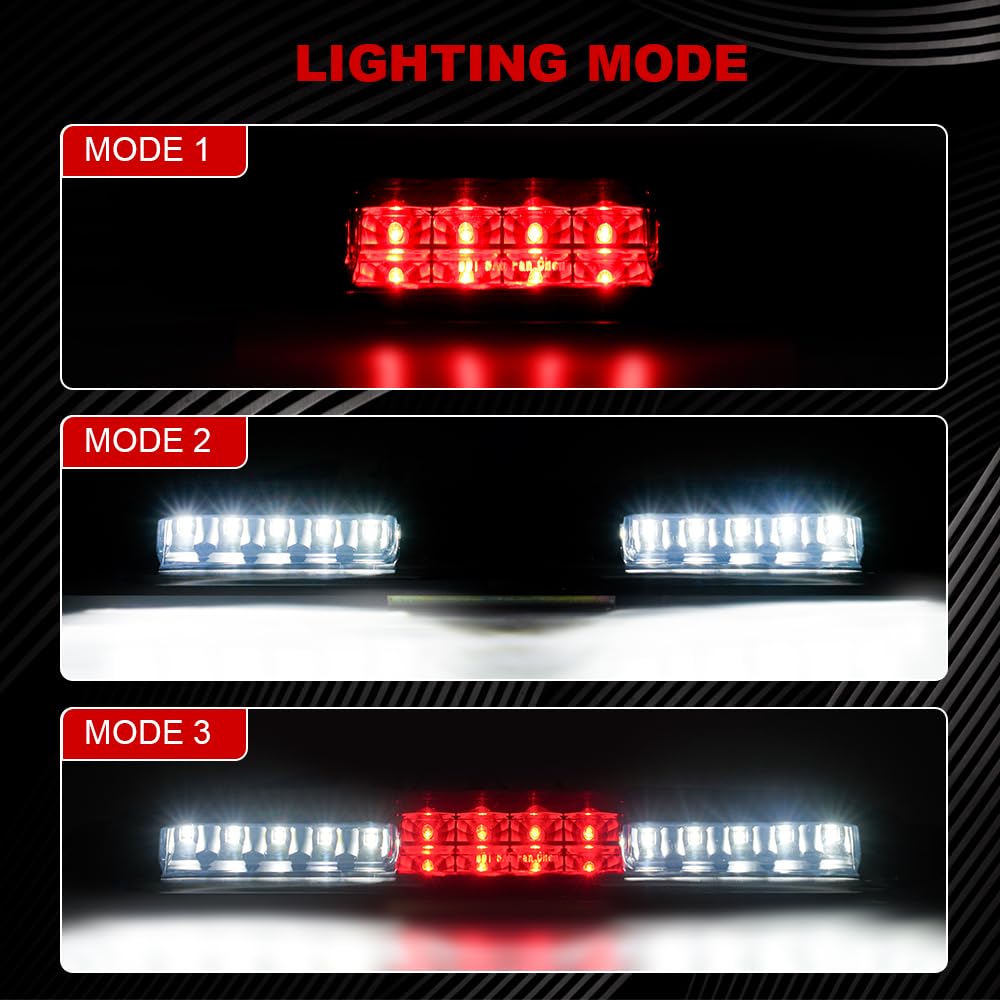DimFlux 3rd break light cargo led lamp third brake lights assembly high mount stop light,Brakelight Compatible with 1999-2006 Silverado/Sierra