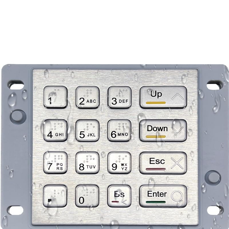 Teclado numérico de Metal, Teclado Impermeable for quioscos autoservicio | S232