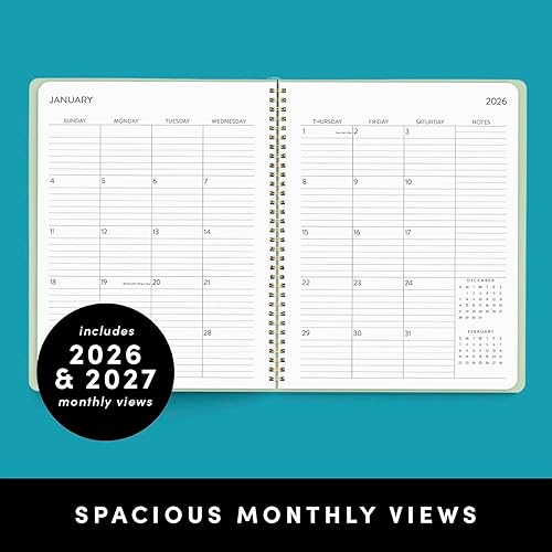 Miniatura 3 de PAPERAGE Agenda mensual y anual de 2 años, 24 meses (enero de 2026 a diciembre de 2027), 8.5 x 11 pulgadas, agenda con espiral 2026-2027 con vistas