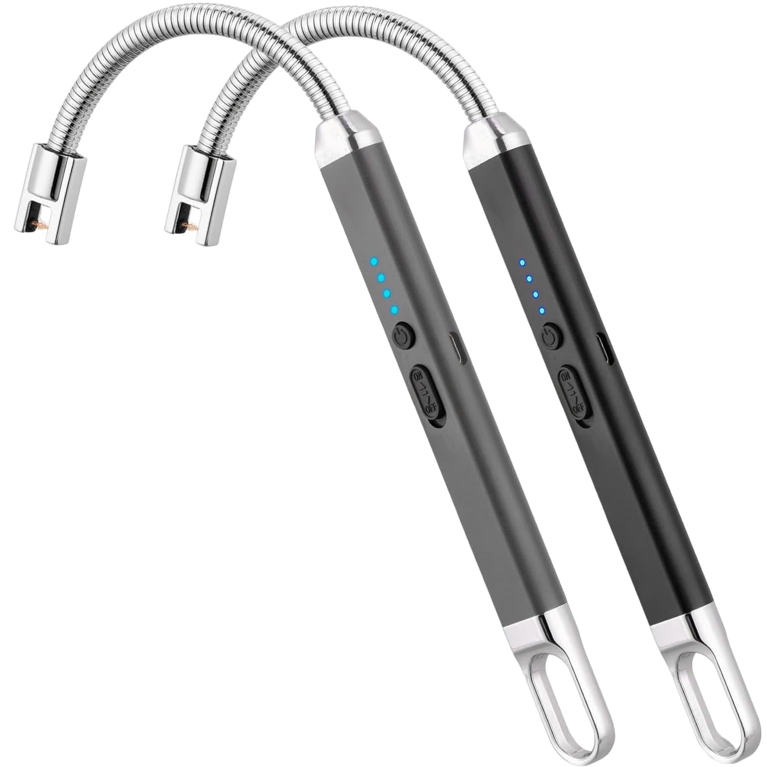 MEIRUBY 2 Pack Electric Candle Lighter with 360° Long Flexible Neck, Christmas Stocking Fillers Women Mom Housewarming Birthday Gifts for Women, USB Arc Rechargeable Windproof Long Lighter for Candle