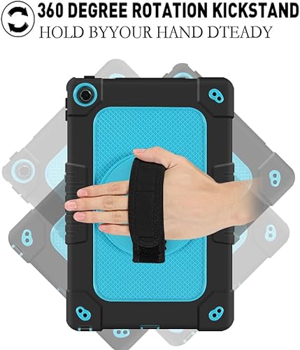 Miniatura 6 de Funda para niños para Lenovo Tab M10 Plus 3 generación de 10.6 pulgadas, correa de mano con soporte giratorio para niños, a prueba de golpes, para