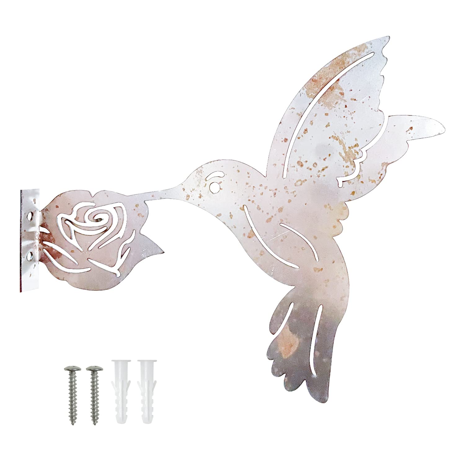 Reagia Rusty Metal Hummingbird, Metal Birds Yard Decor Yard Art Garden Ornaments Rustic Outdoor Patio Yard Decor Garden Gift for Fence Toppers Backyard