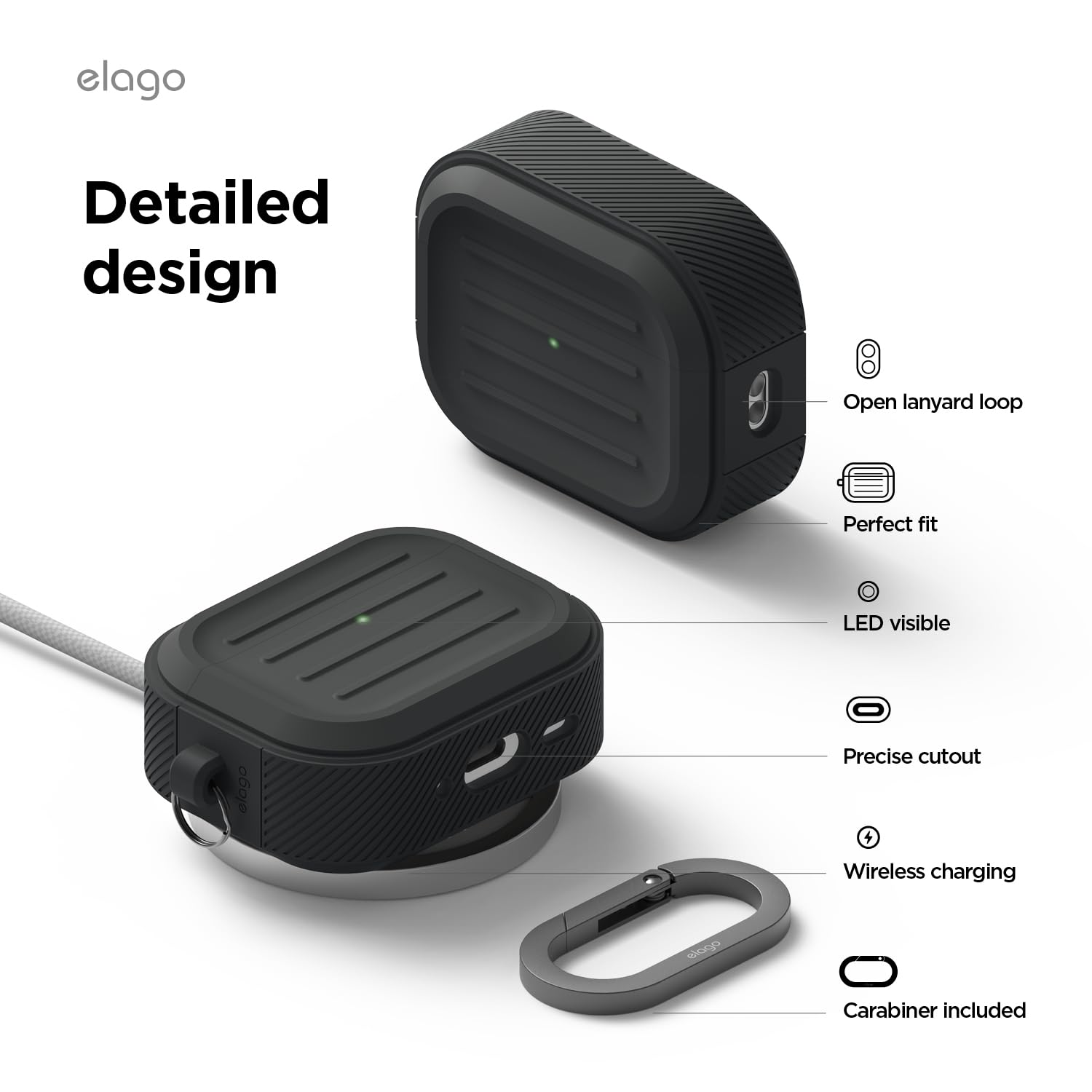 Amazon.co.jp: 【elago】 AirPods Pro3 対応 ケース 耐衝撃 落下防止