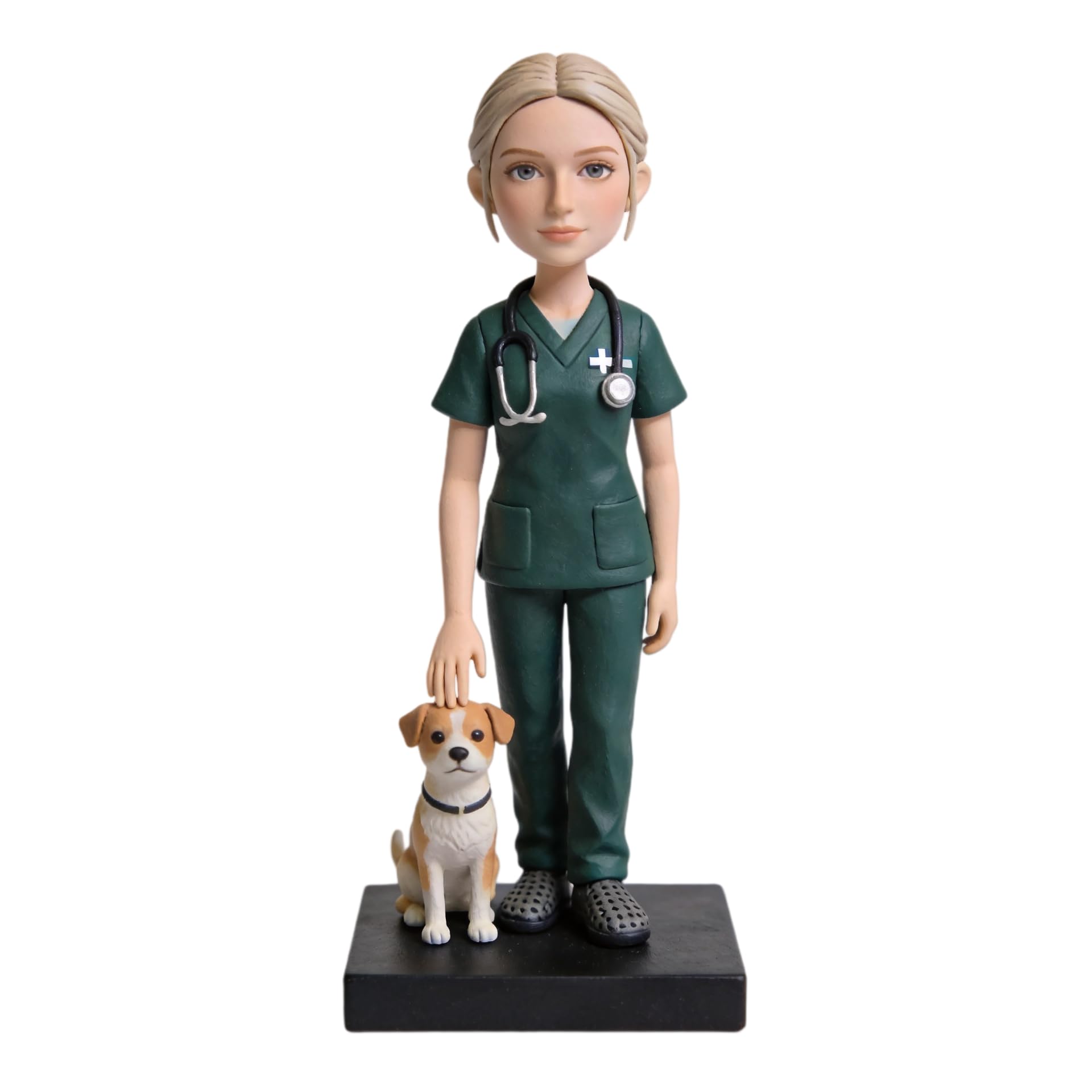 Figura 3D personalizada de la foto, estatua de cuerpo completo de arcilla polimérica hecha a mano con espejo dental, regalo personalizado para cumpleaños, jubilación, escritorio, personal