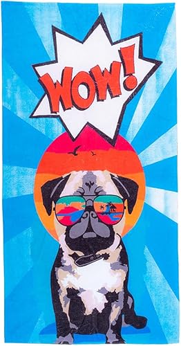 Miniatura 2 de Akay Tekstil Toalla de playa y bolsa de playa con diseño de perro, toalla de baño, colores glamorosos con un diseño único, extra grande (30 x 60