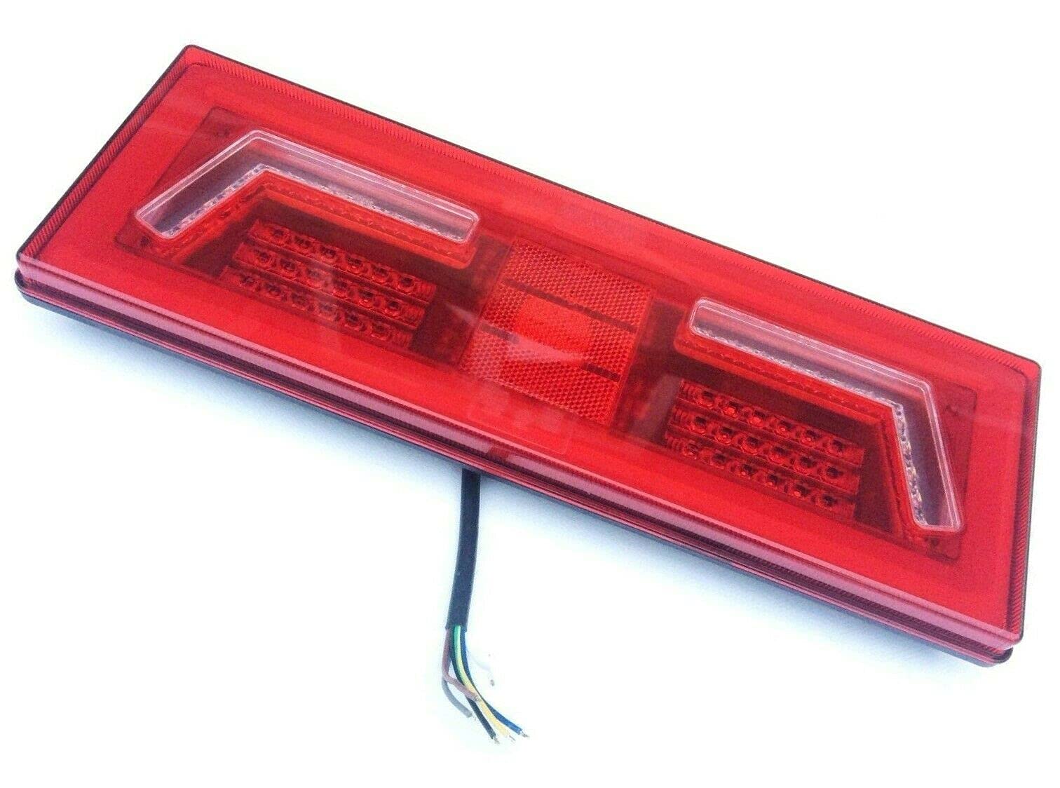 LED Rückleuchten Set 12V 24V mit Neon-Effekt 96/106 LED – 2x Rücklicht für LKW Schlepper Traktor Bagger – E9, Kombileuchte mit Rückfahrlicht & Nebelschluss (106 LED - Neon-Effekt-Licht)