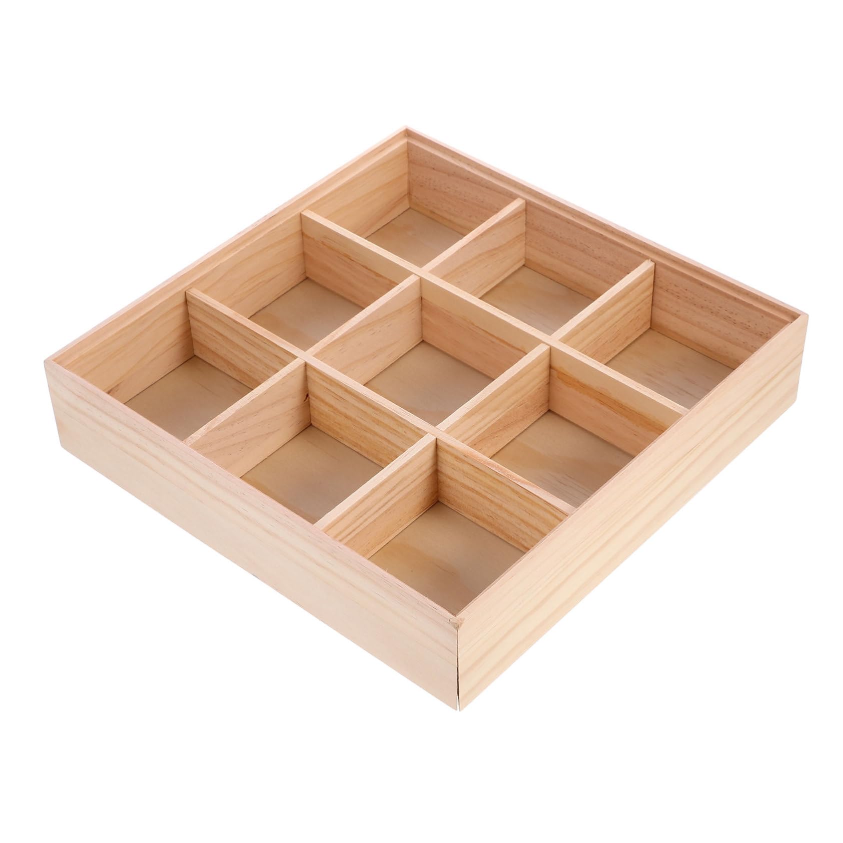 Levemolo Holz Aufbewahrungsbox mit Fächern für Snacks und Teebeutel Multifunktionales Tablett aus Braunem Holz für Zuhause und Outdoor Picknick
