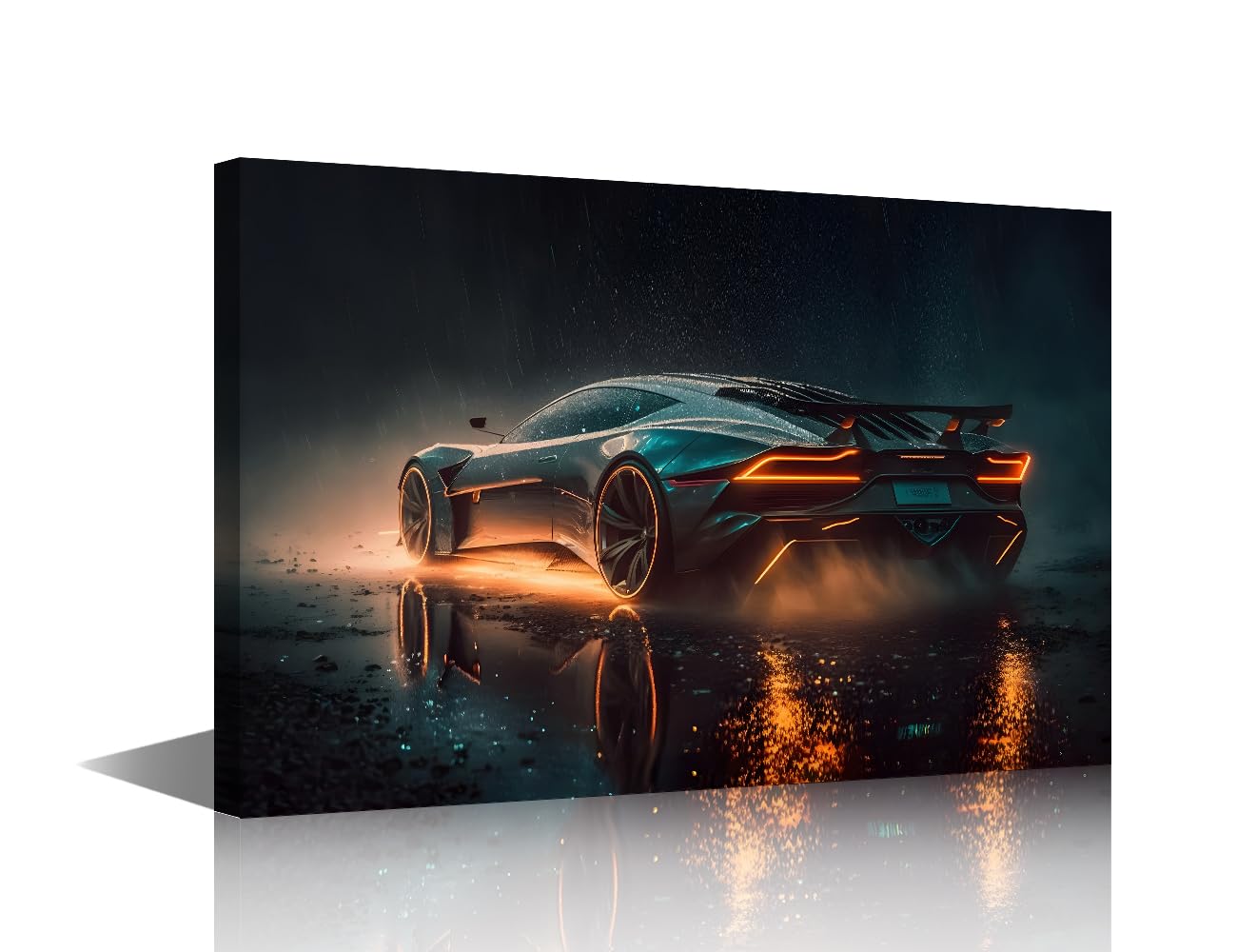 TISHIRON Wall Pictures for Living Room 1 Panels Modern Wall Art Sleek Futuristic Luxury Car Posters and Prints for Home Office Hotel Wall Decoration Stretched Framed Ready to Hang