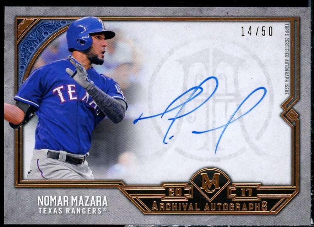 Nomar Mazara Card 2017 Topps Museum Collection Archival Autographs Copper #AANM