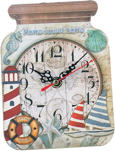 LIFKOME Cartoon Wall Clock reloj Digital de pared Wooden Wall Clock Creative Wall Clock Easy Read Wall Clock Arabic Numerals Wall Clock Vintage