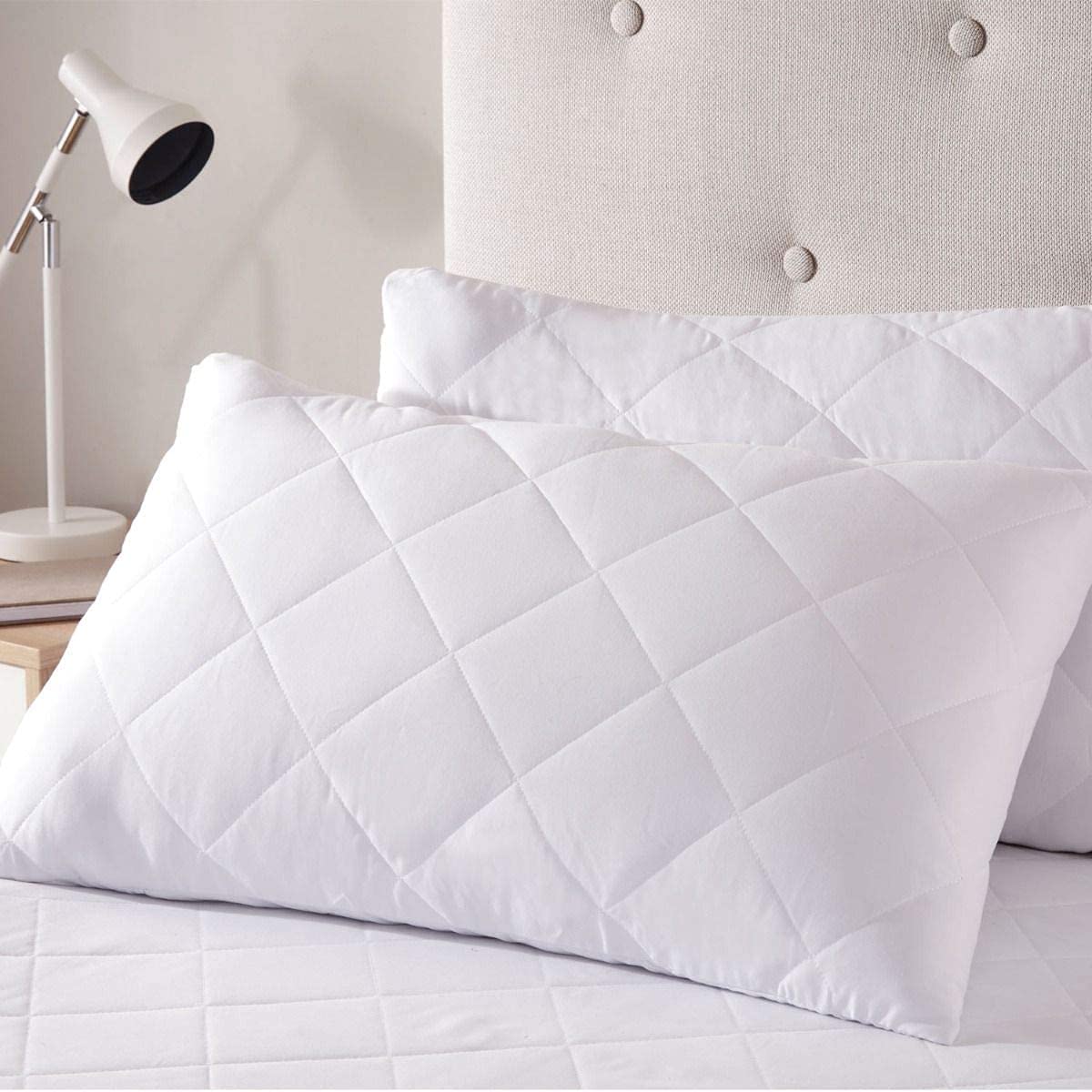 Amigozone Quilted Microfiber Pillow Protector Pillow Protectors Zipped Pillow Protectors (Pair Of Pillow Protector, )