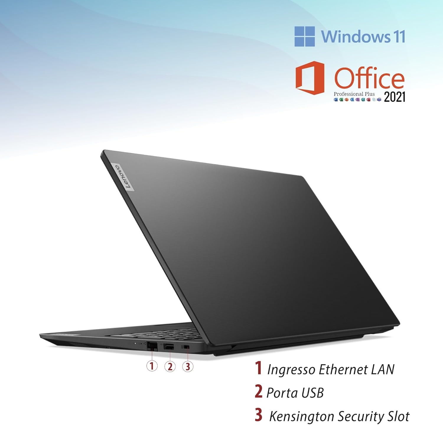 Lenovo, pc portatile notebook pronto alluso, cpu Intel i7 11Th gen, 4 core 2,8Ghz, ram 16Gb, SSD nvme 512Gb, display Full hd da 15,6, Intel® Iris® Xe Graphics, win 11, suite office incluso