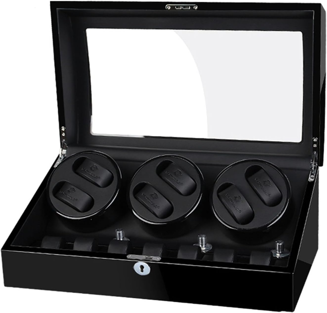 CGCSYZ Wooden Automatic Watch Winder with 6+7 Storage, Piano Paint Finish, Leather Pillows, Japanese Silent Motor, Storage Display Box