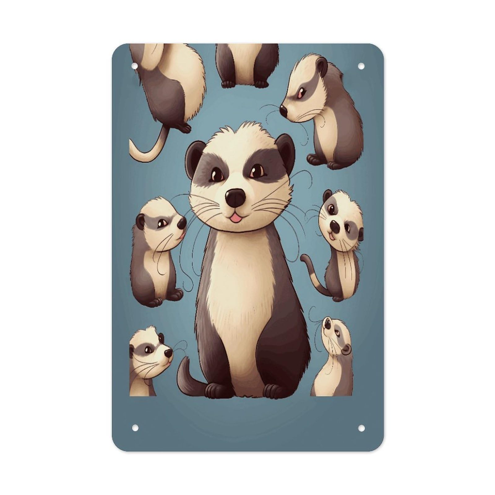 VstaDank Hairy Ferret Metal Tin Signs Personalized Wall Art Prints Decoration Art Poster Funny Vintage Tin Sign Iron Sheet Painting Metal Signboard Decor Painting for Wall Decor