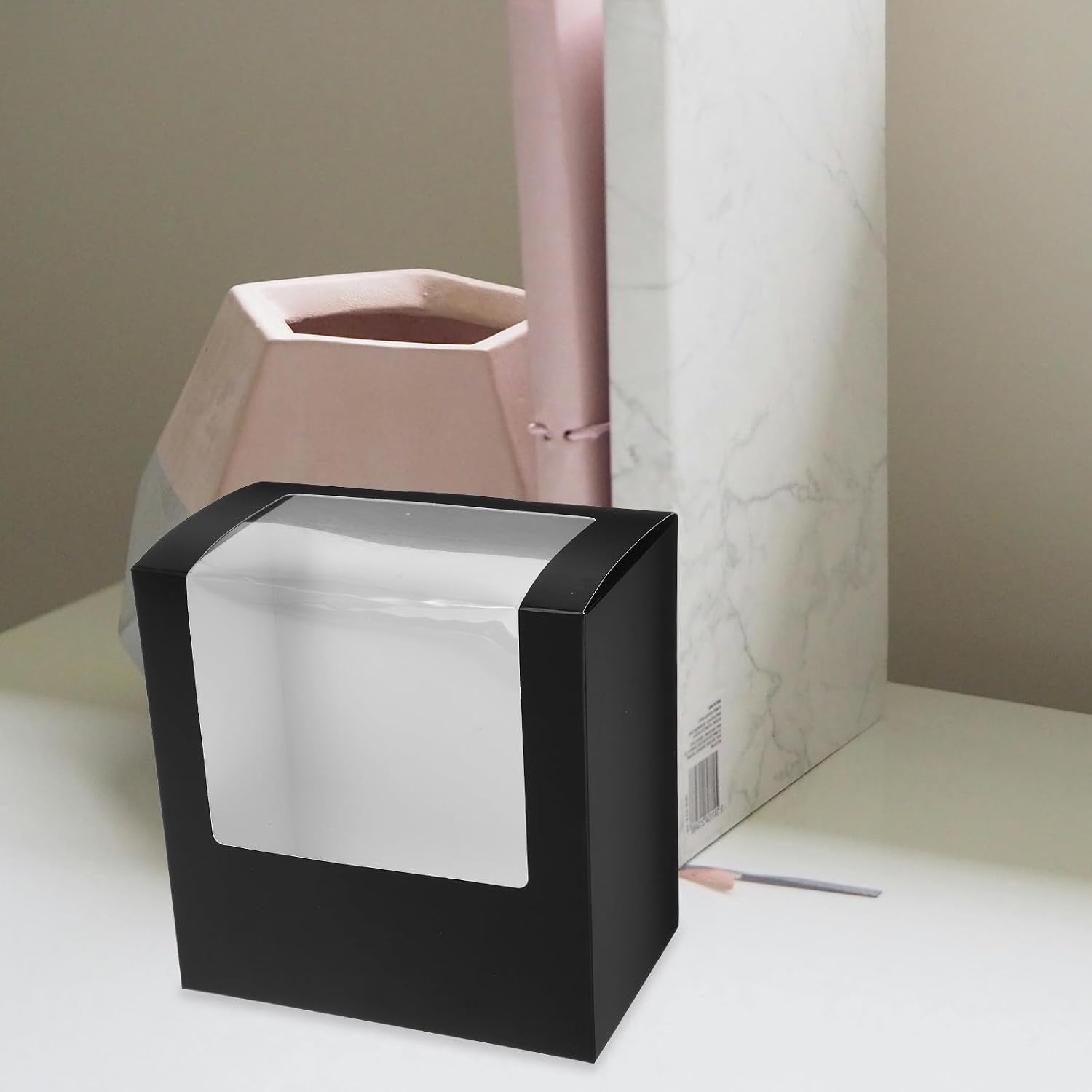 2pcs Black Hat Boxes with Window for Baseball Caps Storage