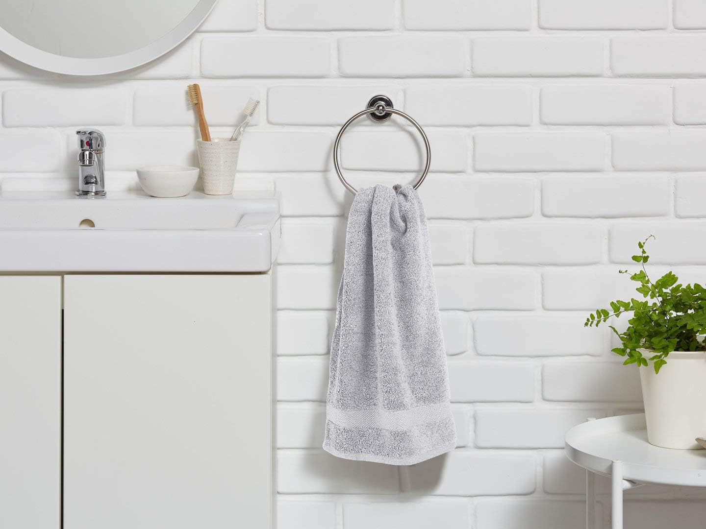 Bumble Luxury Thick Hand Towel - 20” x 30” | Heavy Weight | Luxury Bath Towel | 100% Combed Cotton | Ultra Soft & Highly Absorbent | 800 GSM | White Hand Towel - 1 Pack
