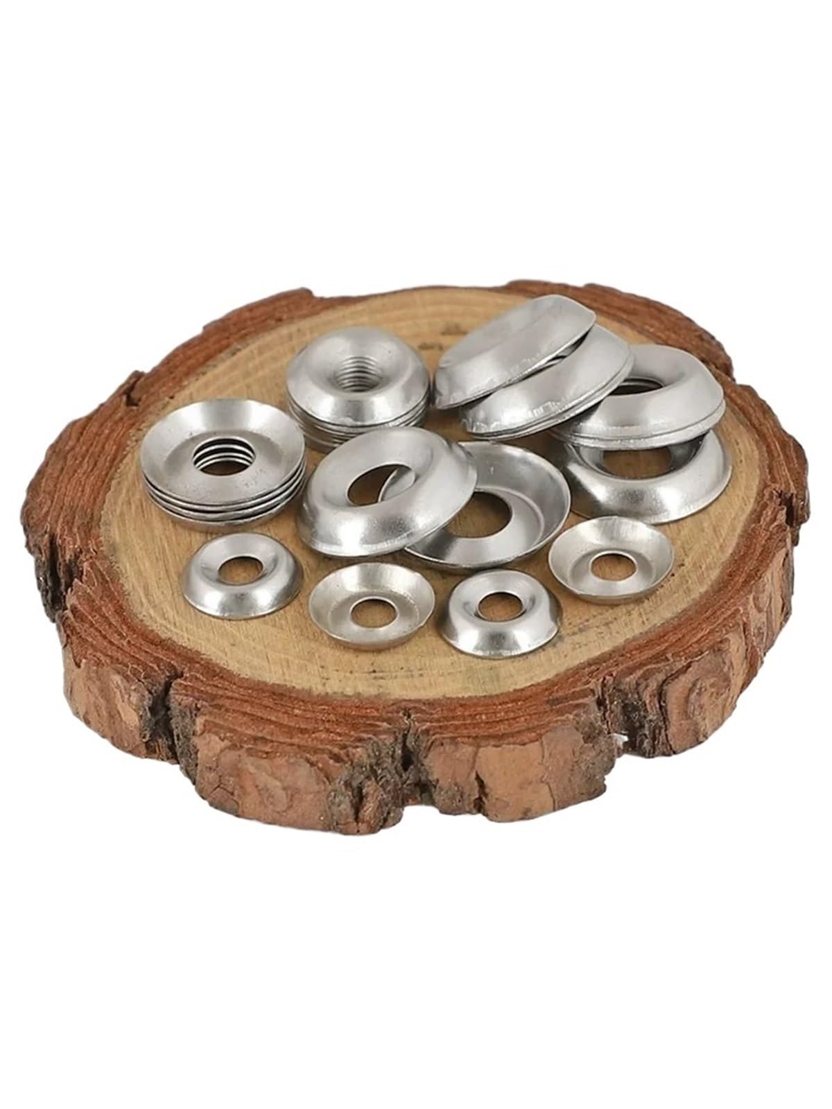 Arandelas Metalicas M3 M4 M5 M6 304 Junta de acero inoxidable Tornillo avellanado de metal Arandela cóncava-convexa Cono hueco decorativo(M6x17x3.5,100Pcs)