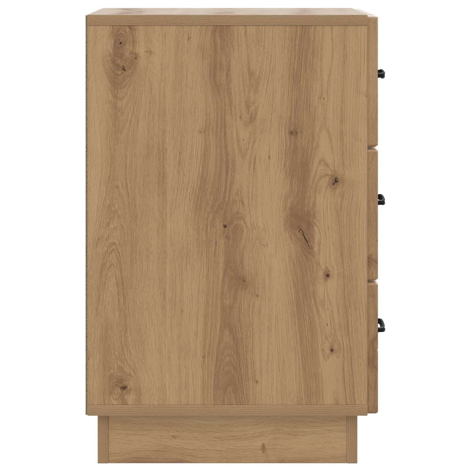 Mesita de noche de madera de roble Artisan, con 3 cajones, 43 x 41 x 63,5 cm, estilo vintage, con espacio de almacenamiento, para dormitorio, salón, pasillo y habitación infantil
