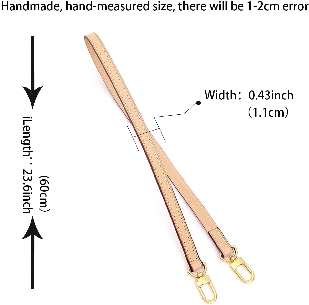 Vachetta Leather Crossbody Strap for SPEEDY L V Handbag Replacement Shoulder Strap - Image 4