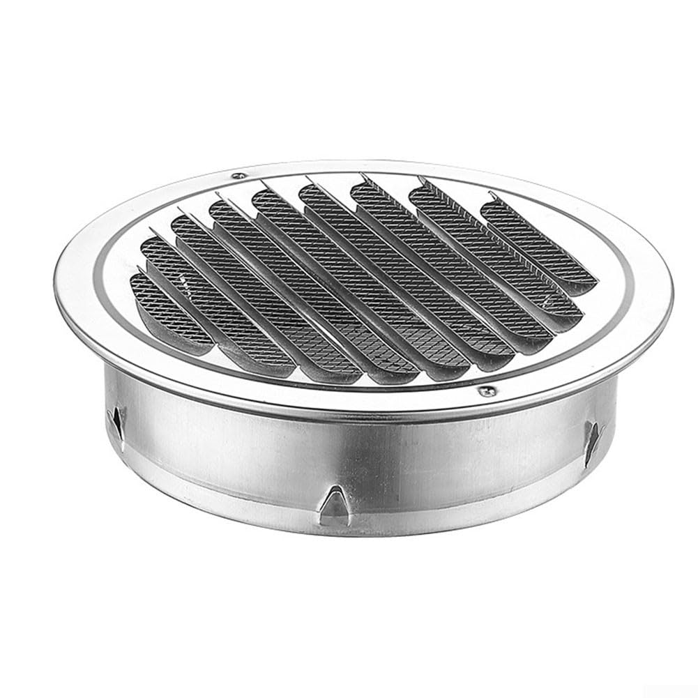 Stainless Steel Air Vents Cover Round Exhaust Grille Cover Exterior Wall Ceiling Air Vent Ducting Ventilation Outlet Hood for Bathroom Kitchen Garage(80mm)
