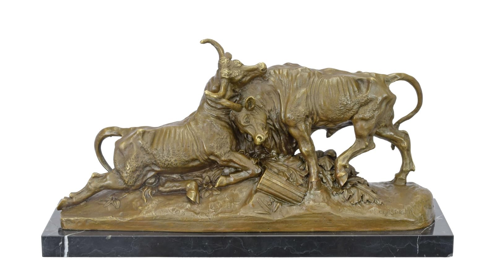aubaho Bullfighting Bronze Sculpture Bull After Clesinger Replica Retro Design Decoration