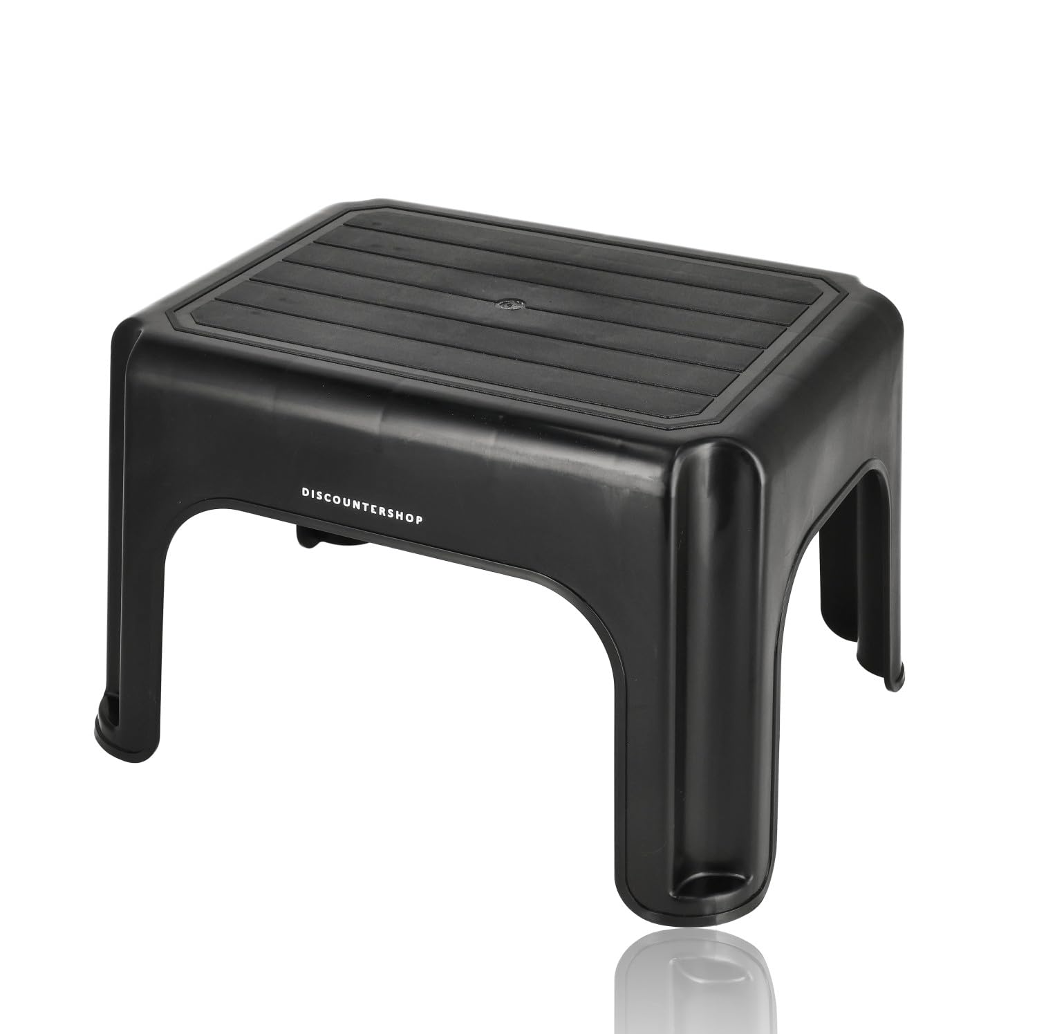 Escalón resistente de diseño ergonómico y negro elegante con 120 kg de carga