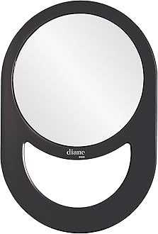 Diane Handle Mirror – Handheld Vanity Mirror with Circle Handle for Hanging – Medium Size (11” x 7.5”) for Travel, Bathroom, Desk, Makeup, Beauty, Grooming, Shaving, D1021
