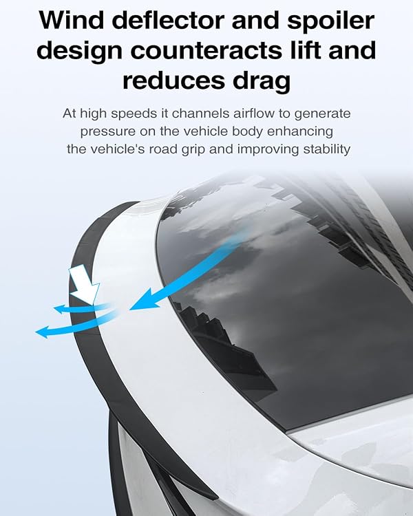 2025 2026 Model Y Juniper Split Rear Spoiler, ABS Rear Spoiler Wing Rear Trunk Lip Matte Carbon Fiber Sporty Exterior Accessories Compatible with Tesla Model Y Juniper by YOKOOHITECH - Used condition - Image 5