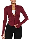 Waitfairy Workout Jackets for Woman Slim Fit Cropped Athletic Jacket Women Lightweight Zip Up Jacket for Yoga Gym Running