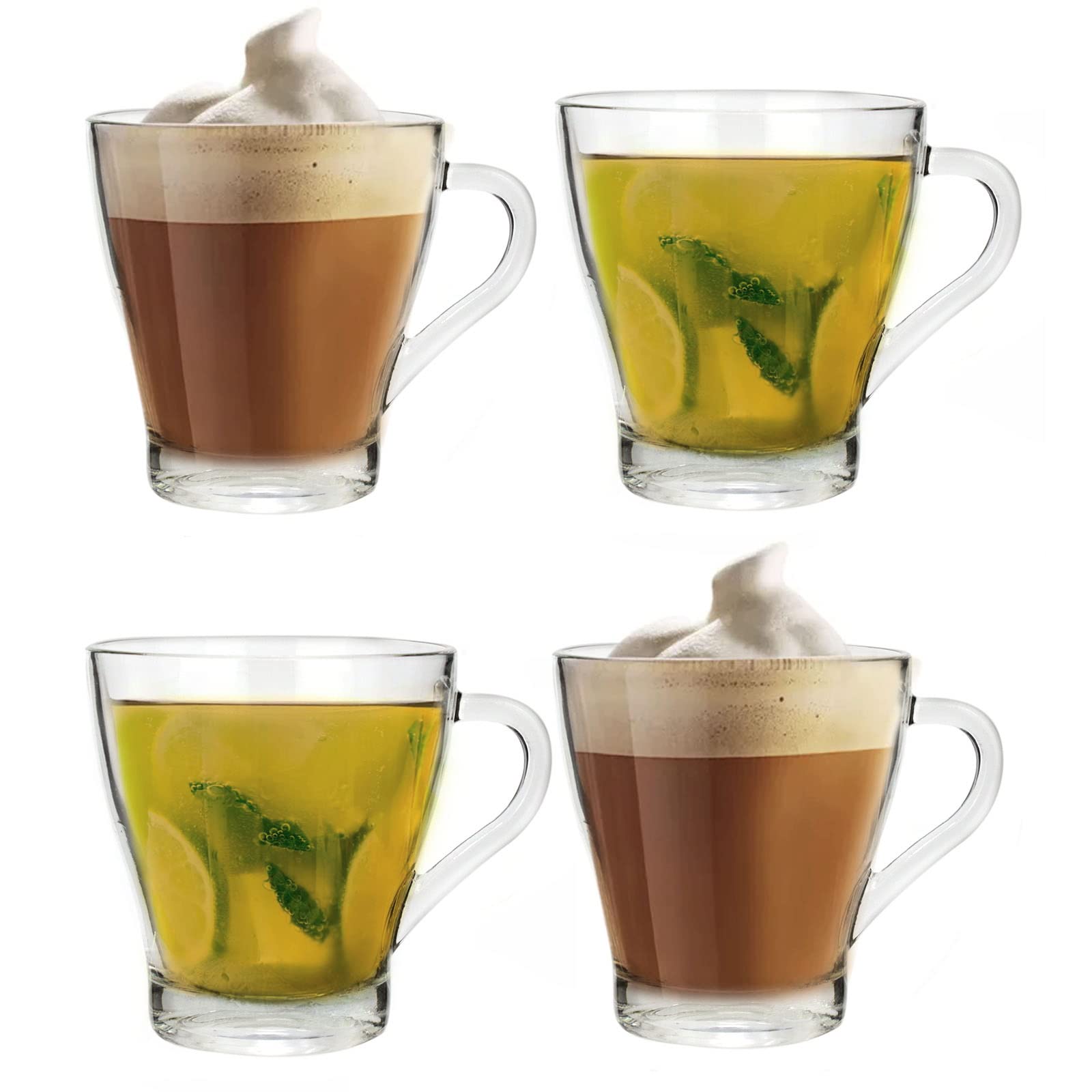 Lot de 4 tasses à thé/café Corning Ware en verre à lait Pyrex vintage, passe au micro-ondes 8 oz. - France