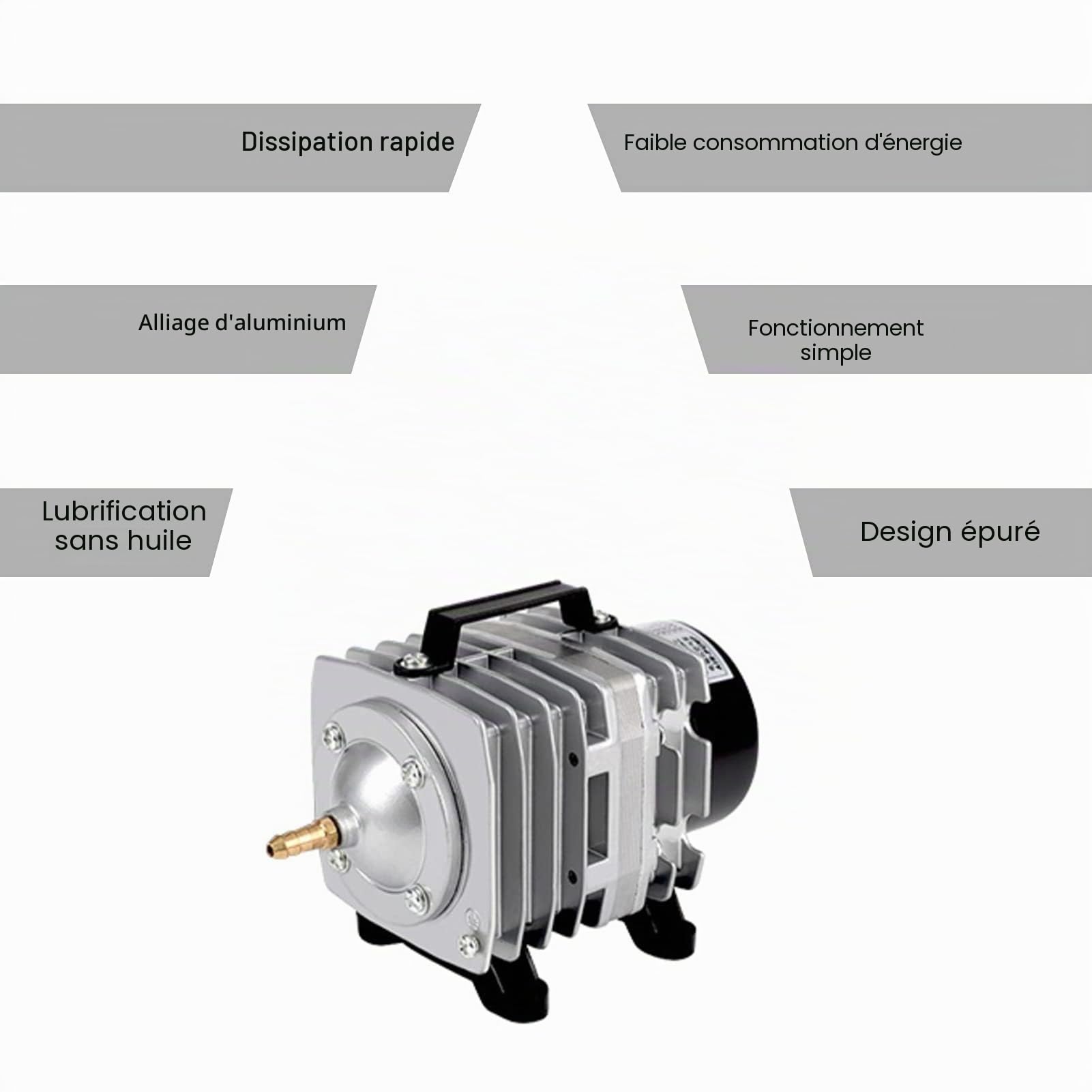 HAILEA ACO318 Compresseur d air Commercial 45W pour Aquarium Bassin Fontaine étang et hydroponie avec collecteur à 6 vannes Tuyau de 10m Anti-Retour Pierres